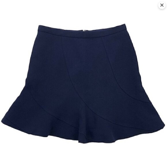 J.Crew Navy Blue Mini Flutter A Line Skirt - Picture 2 of 5